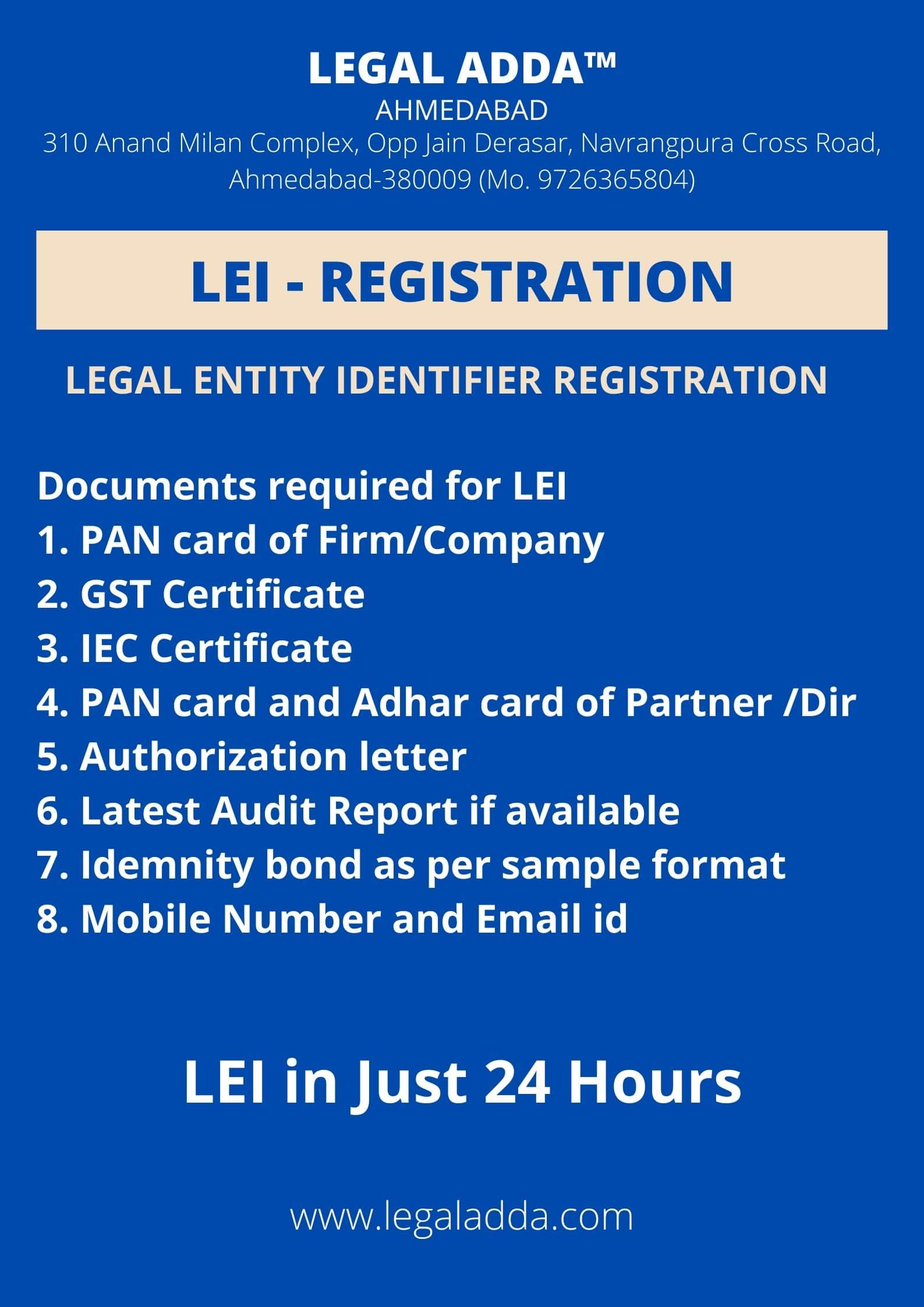 Legal Entity Identifier Registration Consultant Online LEI Code In 1 Day